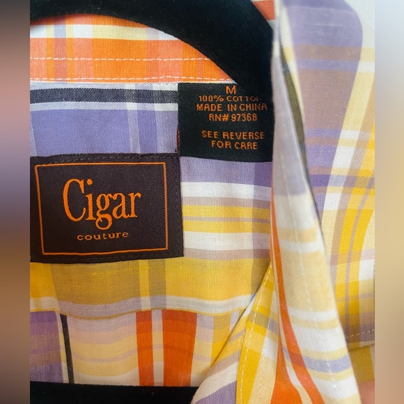 Cigar Couture colorful button down shirt NWT size M - Picture 3 of 5